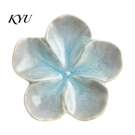 Artisanal Ceramic Condiment Dish Cherry Blossom Sauce Dish, Sushi Soy Dipping Bowl, Small Appetizer Plates Decorative Seasoning Serving for