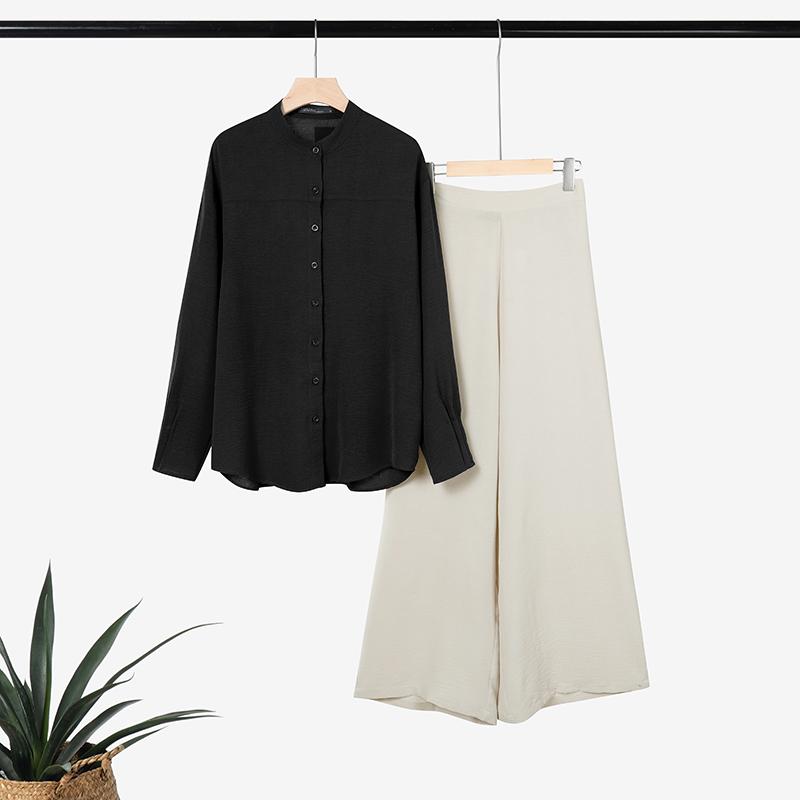 

ZANZEA Женская блузка с длинным рукавом и брюки повседневный комплект из двух частей S