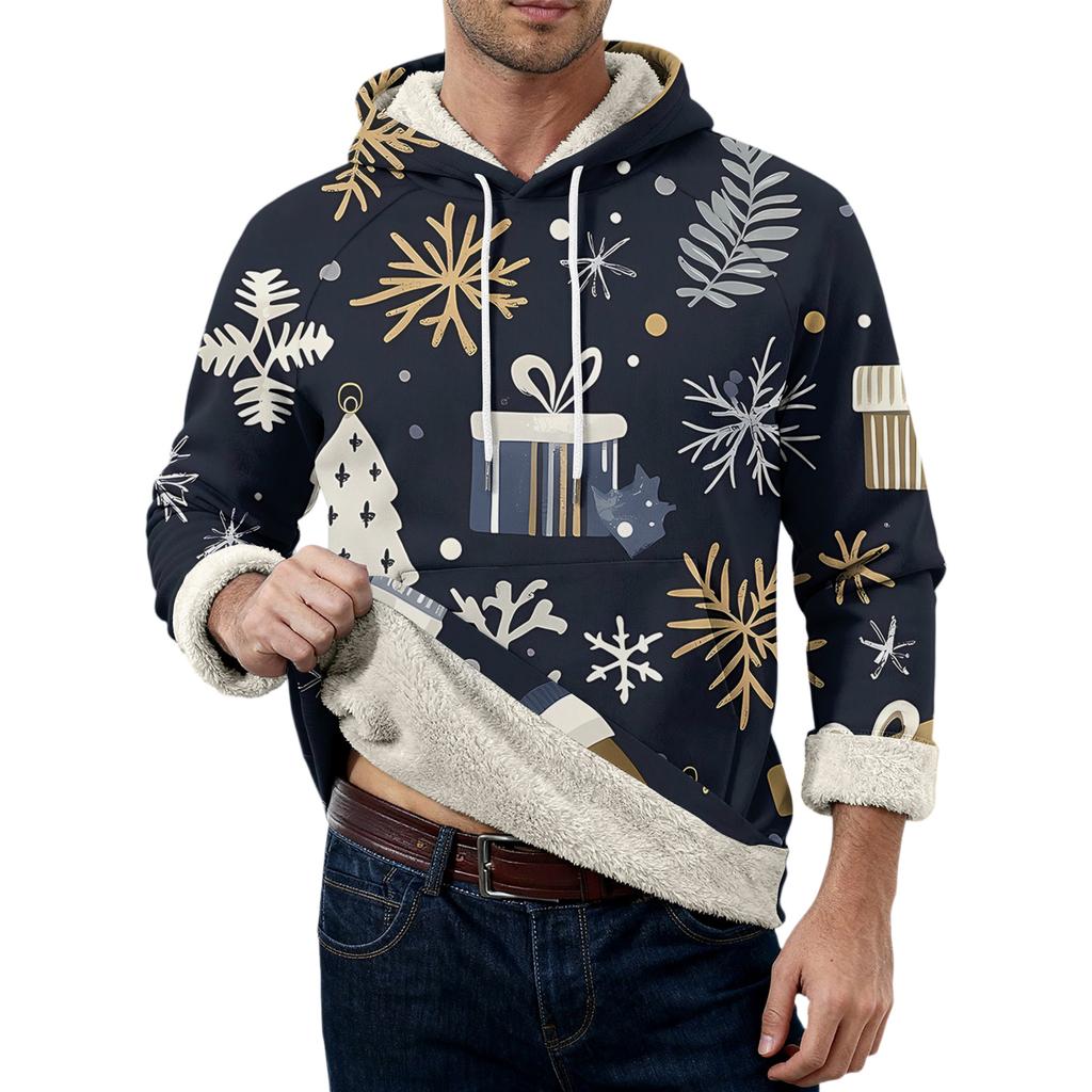 Men's Casual Long-Sleeve Fleece Hoodie With Pockets