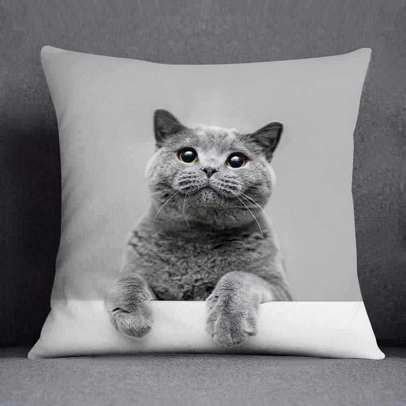 

Декоративная наволочка с рисунком кошки, квадратная наволочка, украшение для домашнего офиса 40x40cm