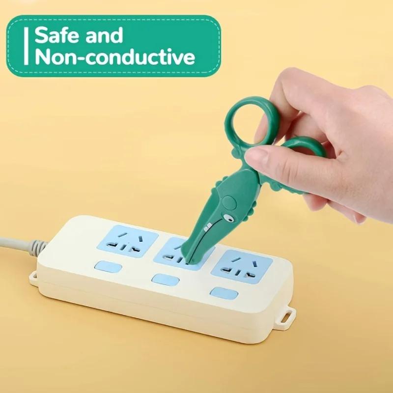 Toksik Olmayan Anaokulu Eğitim Güvenlik Makasları Çocuk Hayvan Karikatür DIY El Sanatları Plastik Makas Köreltilmiş Uç Çocuk Dostu Sanat Aletleri