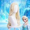 1Pc Princess Cosplay Wig Creamy White Synthetic Long Curly Wig Frozen Anime Coser Cute Girl High Quality Wigs Daily Party