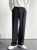 Men's Spring Japanese-Style Casual Black Wide-Leg Trousers 