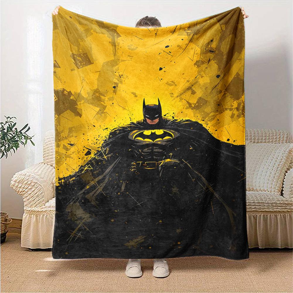 Yellow Batman Blanket Warmthful Decor Perfect for Bed Chair Office Chair for All Seasons Warmthful Decor Unique Gift for Family and Friends Camping