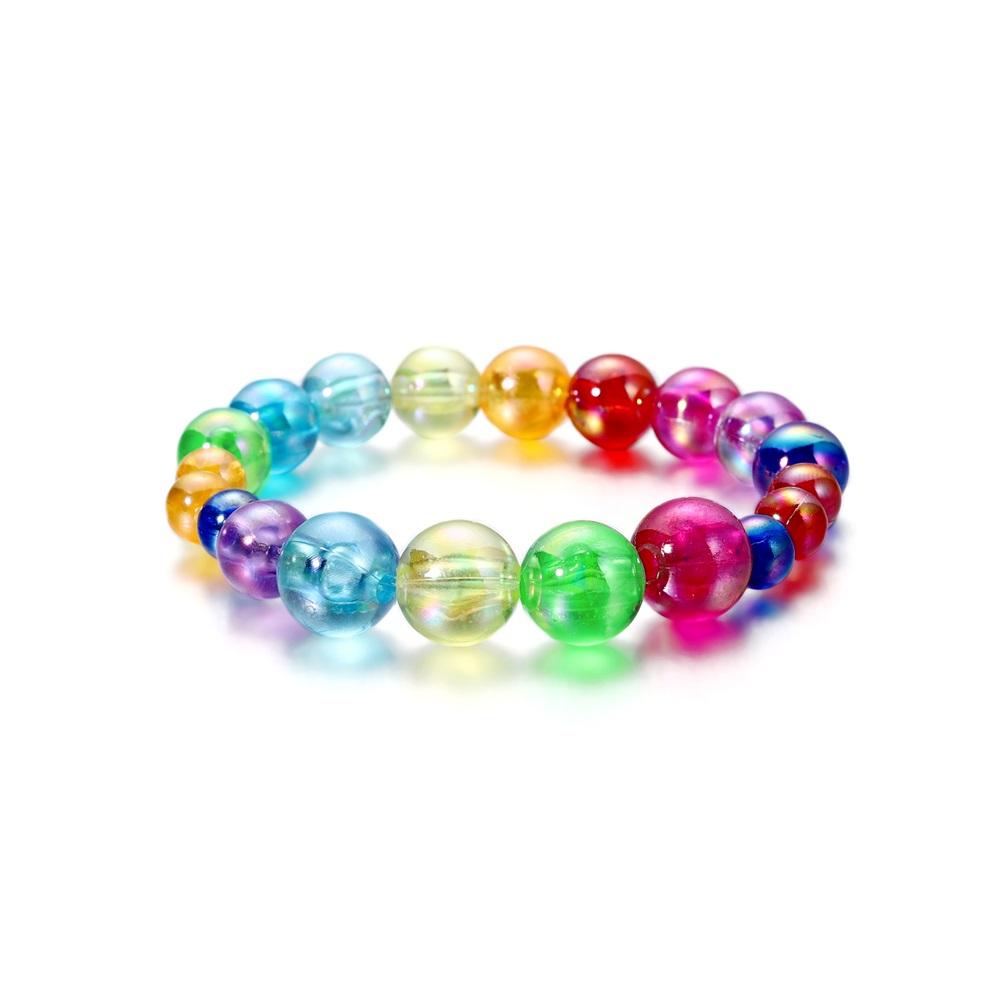 6/8/10mm Imitation ABS Pearl Beads Rainbow Color Round Loose Spacer Bead Scrapbook Decoration DIY Jewelry Making Accessories