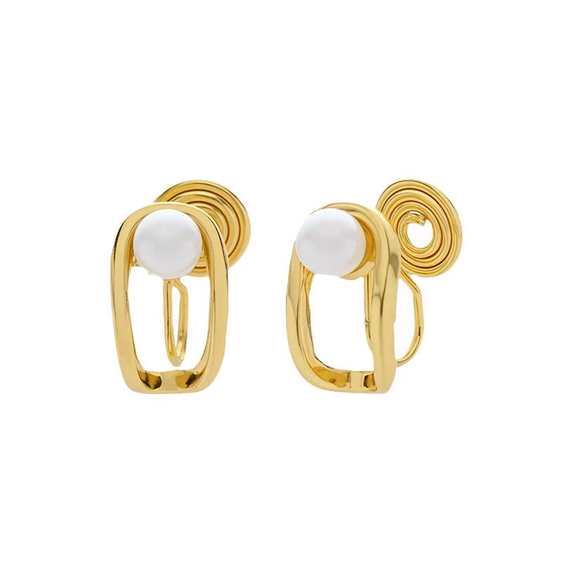 Imitation Pearl Geometric Elegant New Mosquito Repellent Stick Ear Clamp Without Ear Hole