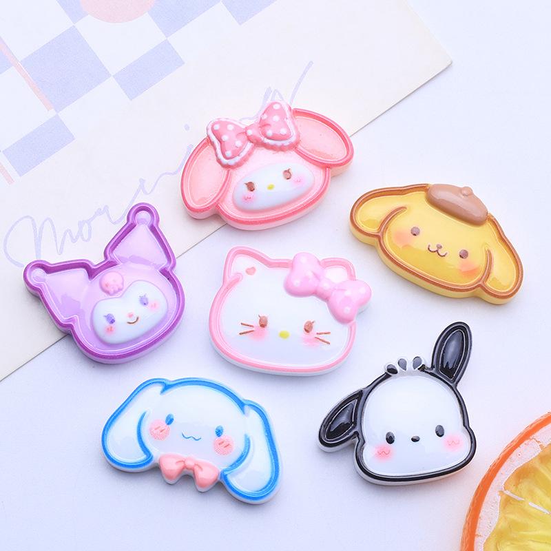 10 Pcs New Mini Kawaii Cartoon Animal Kitten, Rabbit Series Resin Scrapbookdiy Miniature Ornament Accessories A13