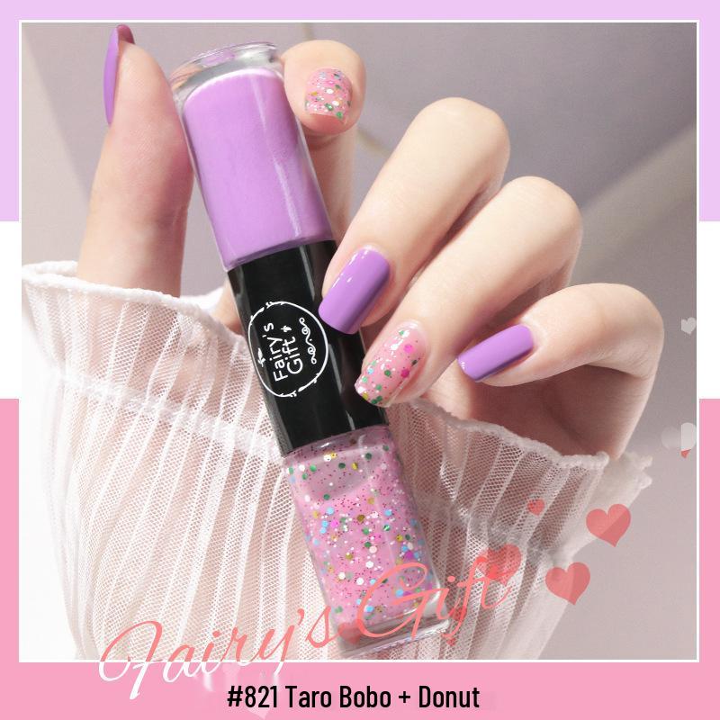 Two-Color Quick-Drying Nail Polish with Large Glitter