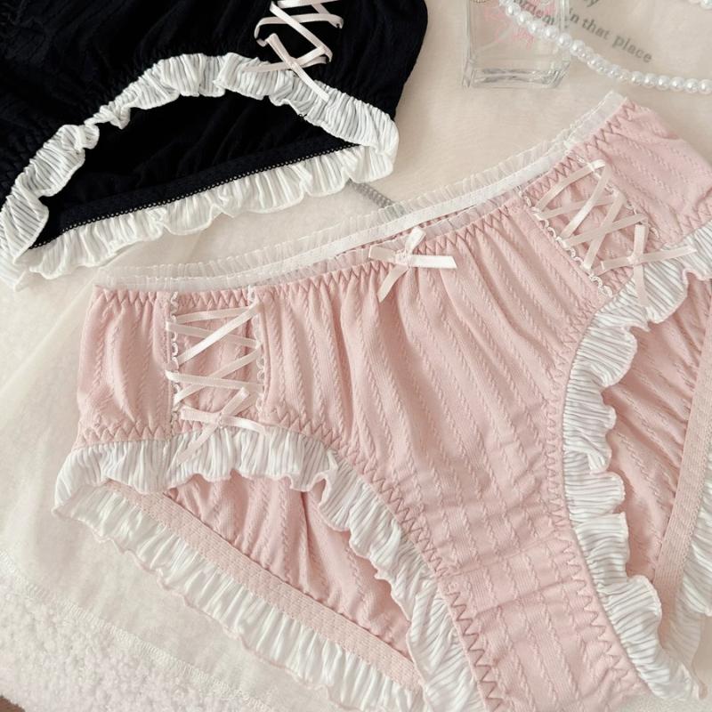

Cotton Lolita Plus Size Womens Underwear High Waist Sexy Pure Desire Panties Full Cotton Gusset New Design XXXL рожевий