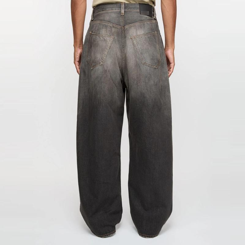 EastRogue Retro Sprany Postarzany Ręcznie Malowany Rozpryskiwany Atrament Denim Luźne Codzienne Unisex Długie Spodnie