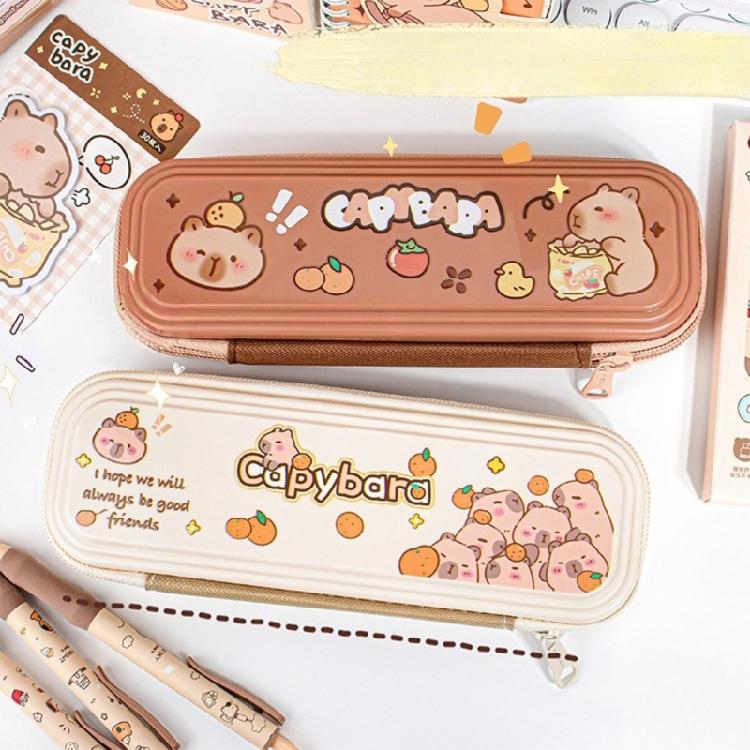 Cartoon Pencil Case Large Capacity Plastic Pencil Bag Multifunctional Pen Organiser For Pen Markers School Supplies