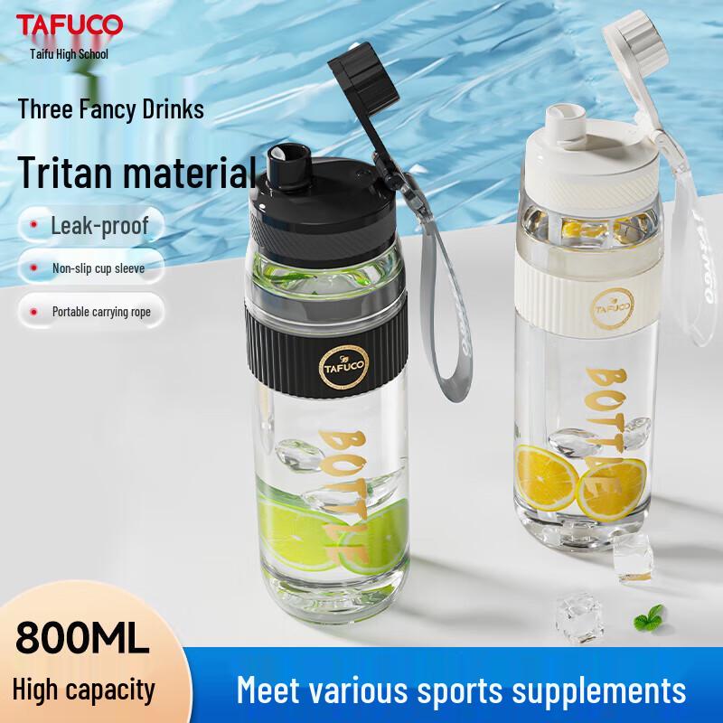 Taifugo Glass-Lined Dual-Drink Sports Bottle