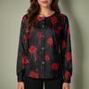 Women's Casual Long Sleeve Single-Breasted Halloween Print Cardigan Top for Fall