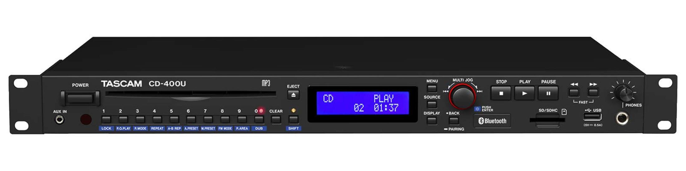 

TASCAM CD-400U 1U Multiplayer Black with BluetoothAMFM Tuner