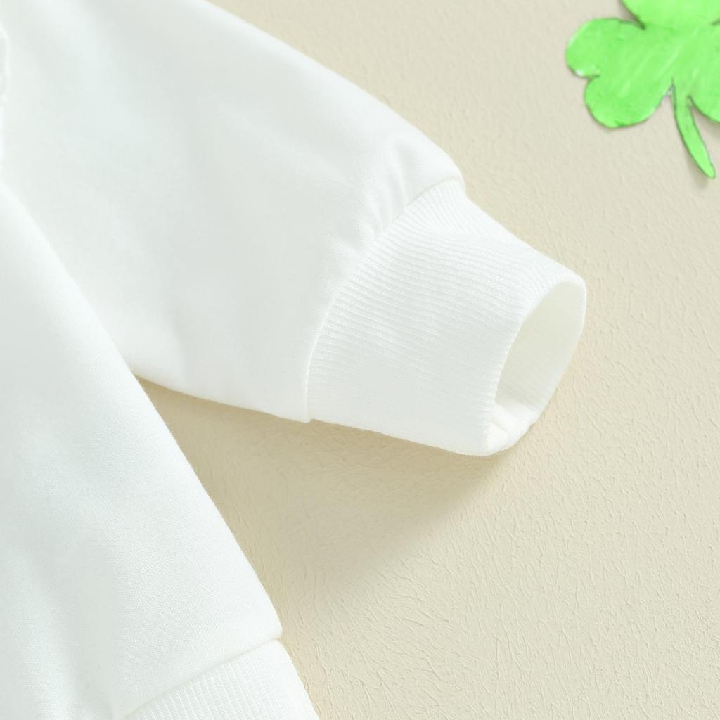 Toddler Girl Ireland Festival Outfits 6M 12M 18M 24M 3Y Letter Print Crew Neck Sweatshirts Shamrock Print Pants Headband 3Pcs Clothes Set