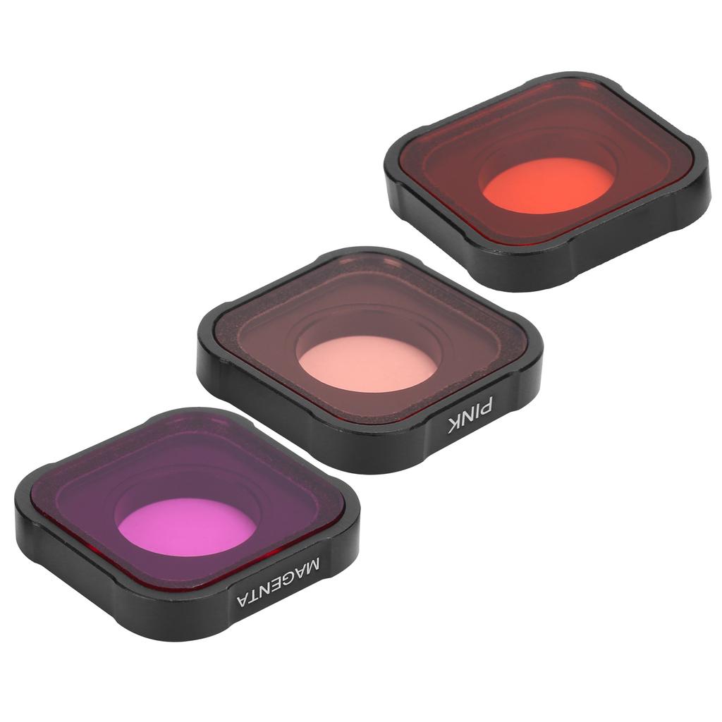 Junestar 3 In1 Camera Filter Lens Diving Filter Set Protective Cover for GoPro Hero 9