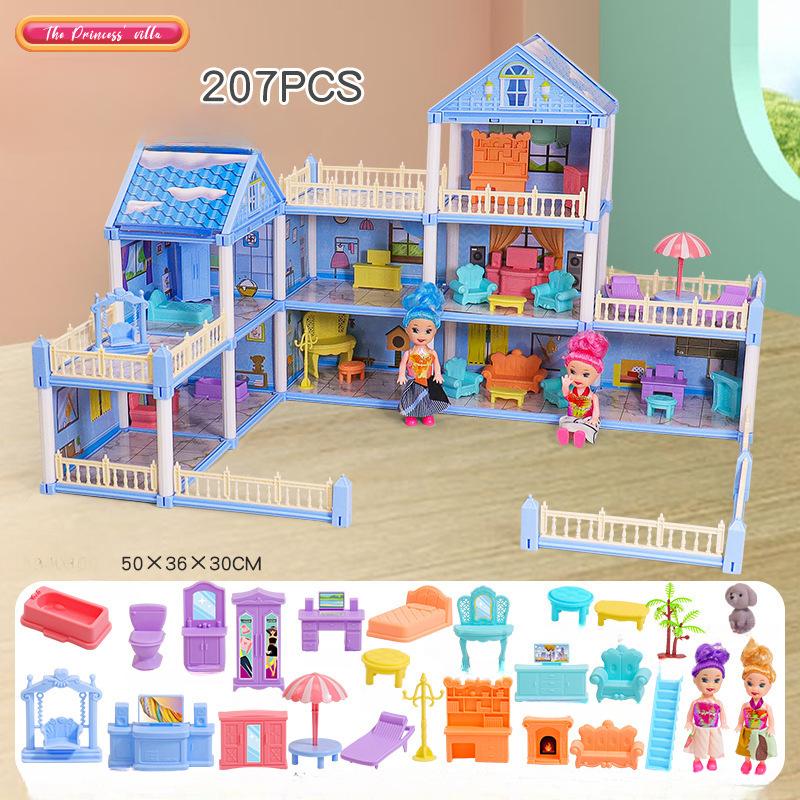 Diy Doll House Children Dream Princess Big Castle Villa Birthday Gift Play House Toys