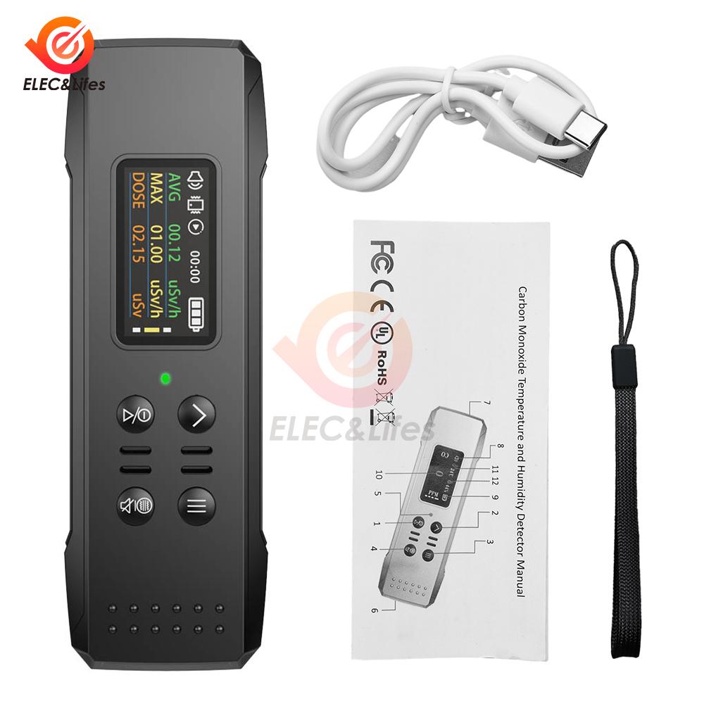 1.96" Color Screen Geiger counter High Precision Nuclear Radiation Detector X-ray Beta Gamma Detector Geiger Counter Dosimeter