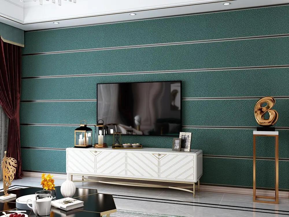 

Бархатные обои из оленьей кожи в горизонтальную полоску для гостиной, спальни, полосатая пленка для стены под ТВ, 3D рельефные утолщенные обои 0.53mx2m