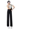 Women's Khaki Wide Leg Ice Silk High Waist Summer Pants
