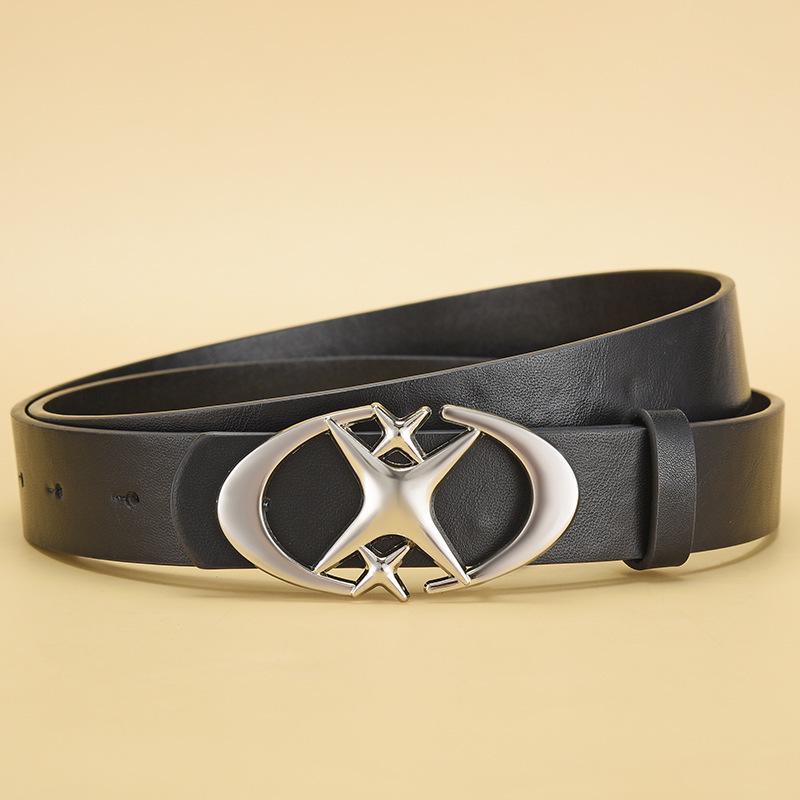 New Star Unisex Retro Leather Belt - Trendy Fashion for Young Men and Women