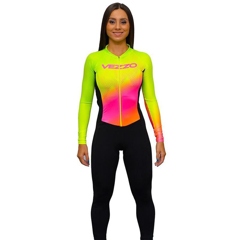 Womens Long Sleeve Cycling Jersey Set Pro Team Style Road Bike Mountain Apparel XXS