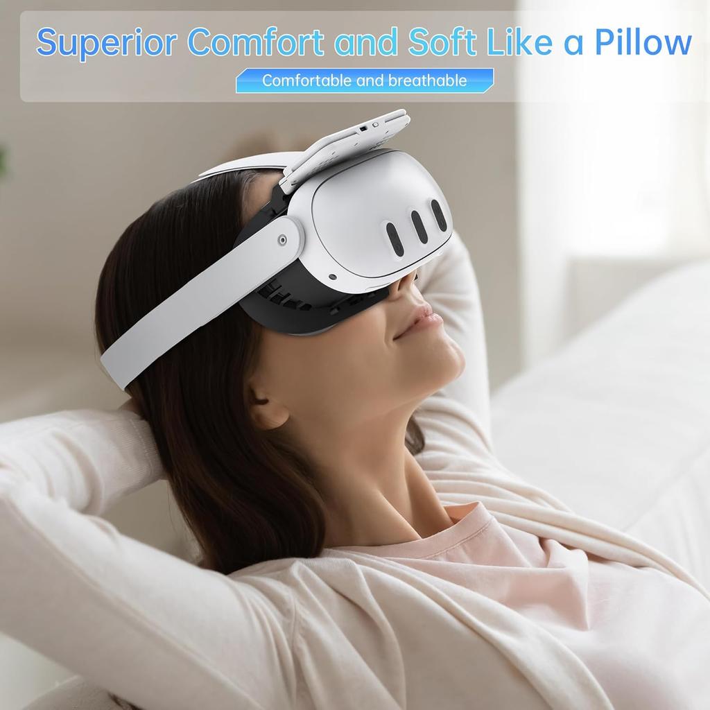 HiBloks Face Cover Pad with Cooling Fan for Meta Quest 3 Accessories, 2Pcs Face Cushion Cover Compatible with Oculus Quest 3 Fan Cooler, Replacement