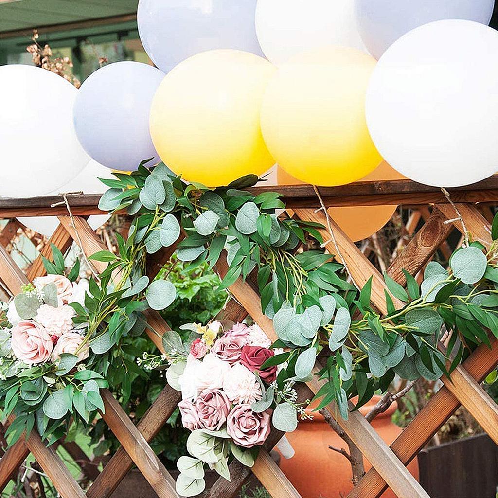 180cm Artificial Vine, Artificial Eucalyptus Wreath, Green Leaves, Outdoor Decoration for Weddings, Festivals, and