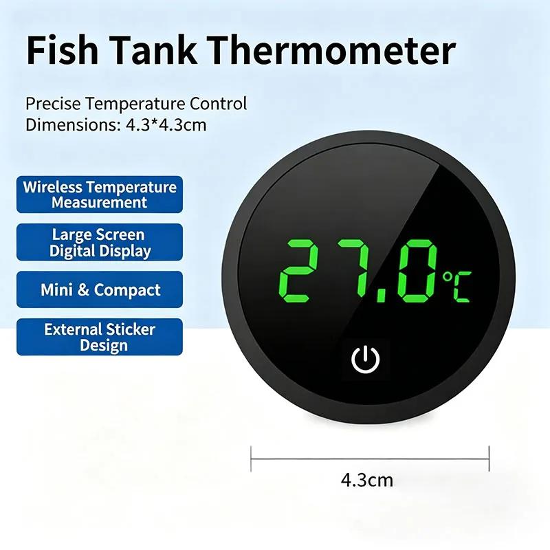 Lcd Digital Fish Tank Mini Thermometers Aquarium Self-Adhesive Thermometer  Large Screen Monitor Terrarium Temperature Meter