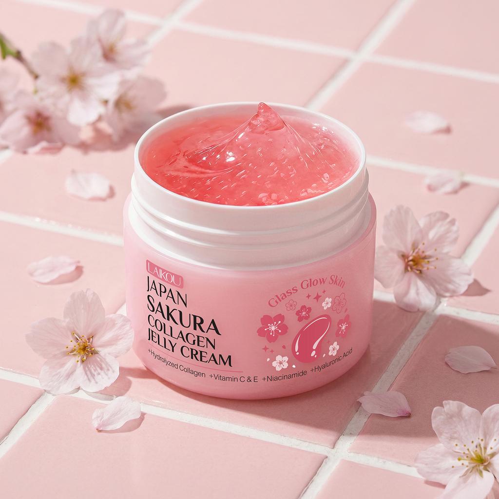 LAIKOU Giappone Ciliegio Collagene Gelatina Crema 100g Formula Delicata Idratazione Rimpolpante Luminosità Giovanile Pelle Luminosa Cura della Pelle