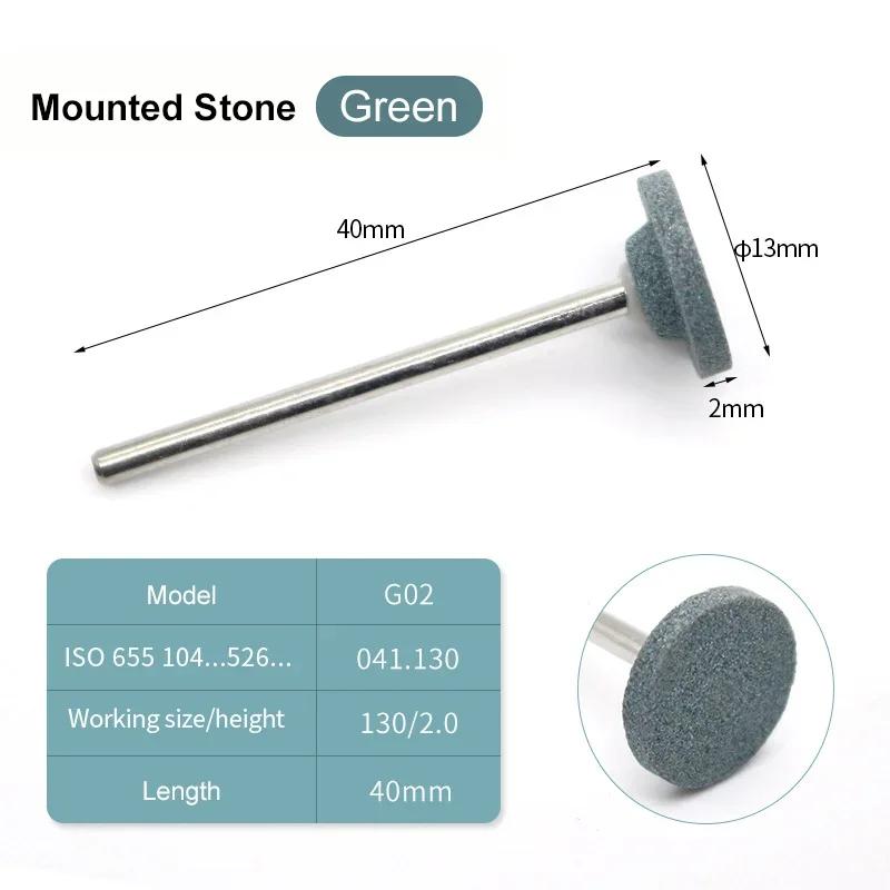 10Pcs Mounted Stones Grinders 2.35Mm Contours Geramic Green Stones Grind Polisher Green Hp Polishing Stone Drills