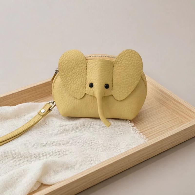 Pu Leather Elephant Money Bag Women Coin Purse With Key Ring Multifunctional Zipper Storage Bags Key Case