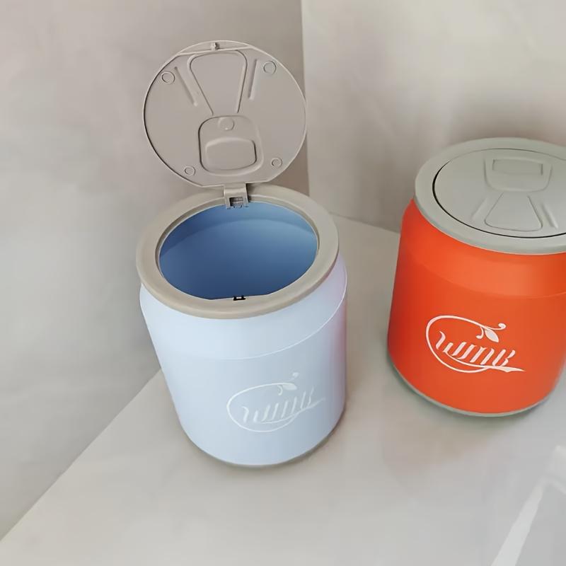 Creative Can Shaped Trash Can , Odor Sealing Design, Large Capacity with Press Open Lid, Ideal for Home and Bathroom Storage, Durable Plastic