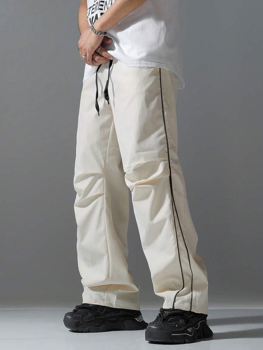 Men s High Street Quick-Dry Stripe Parachute Pants - Spring/Summer 2026 Collection S грязно-белый