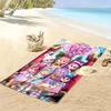 BFF Cartoon Print Beach Towel, Large Soft Quick Dry Towel for Beach Camping Swimming