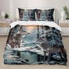 Night Forest Animal Wolf Three-piece Quilt Cover 3D Digital Printing Bedding Set Bed Cover