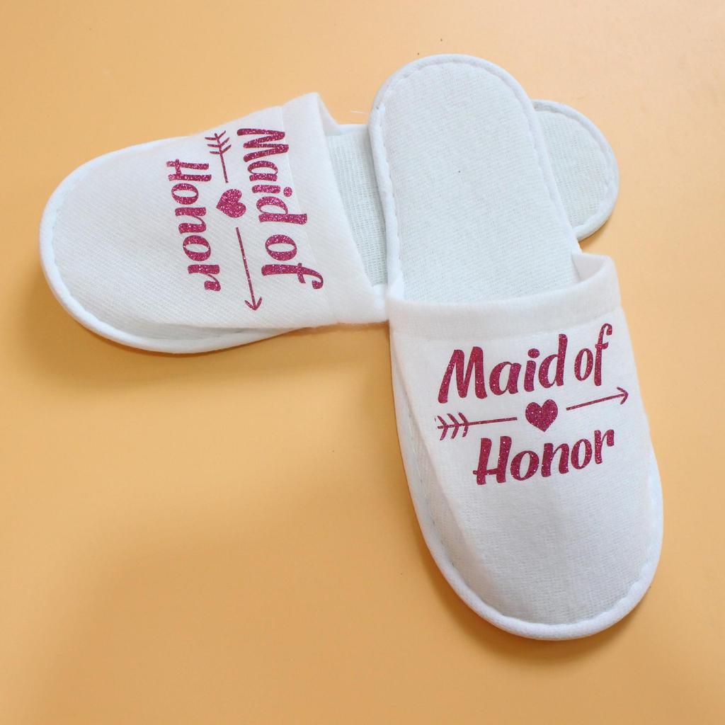 Bridesmaid Wedding Pajama Party Slippers - Colorful Letter Design