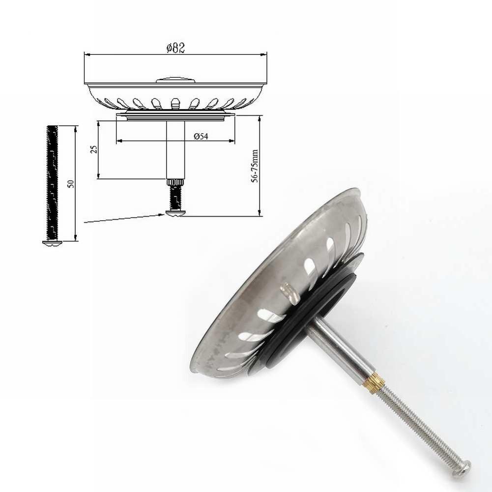 Hot New Sink Drain Waste Stainless Steel & Rubber Stylish Useful Kitchen