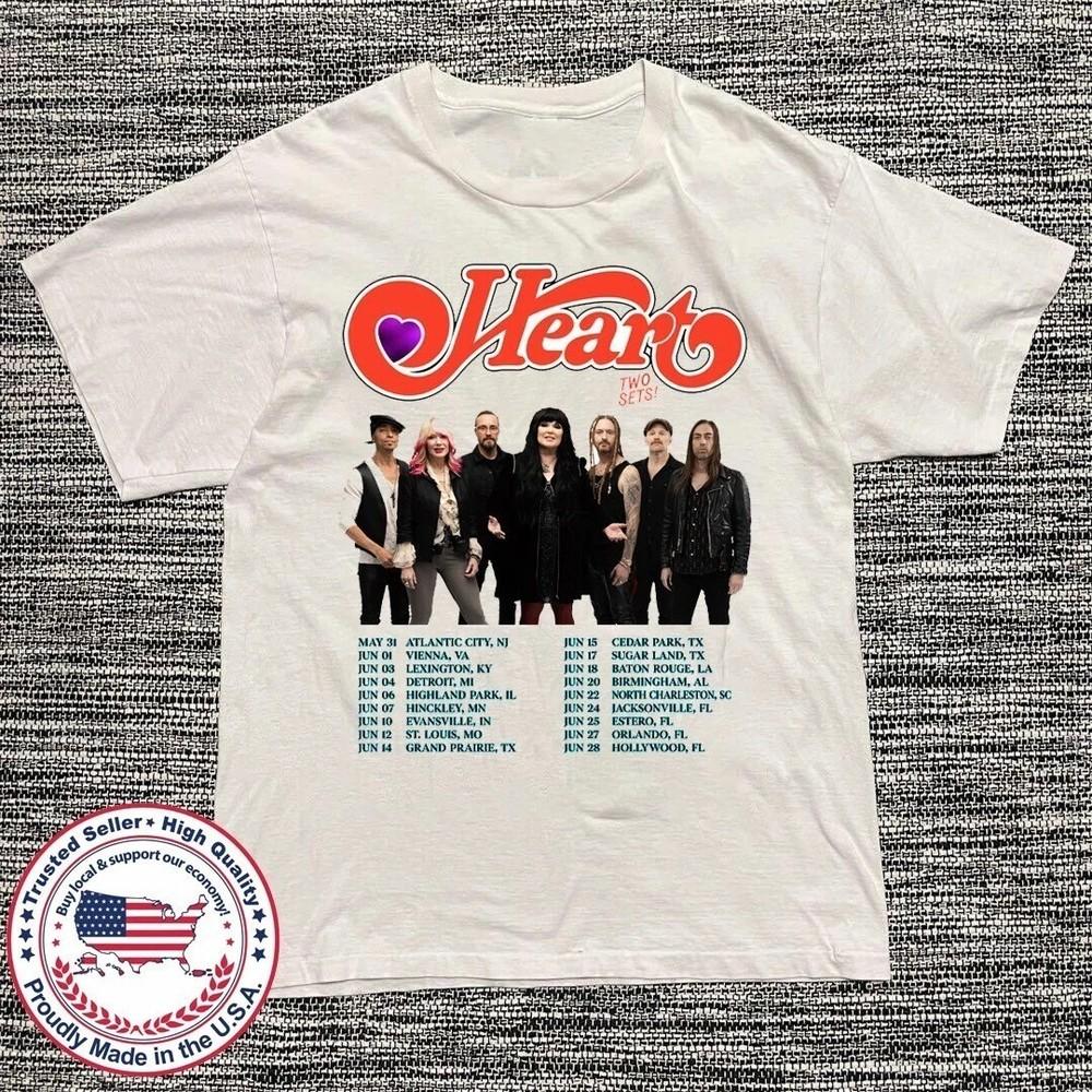 NEW!!! Heart Band Royal Flush Tour 2025 Concert T- Shirt Size S-3XL Unisex T-Shirt XXXL