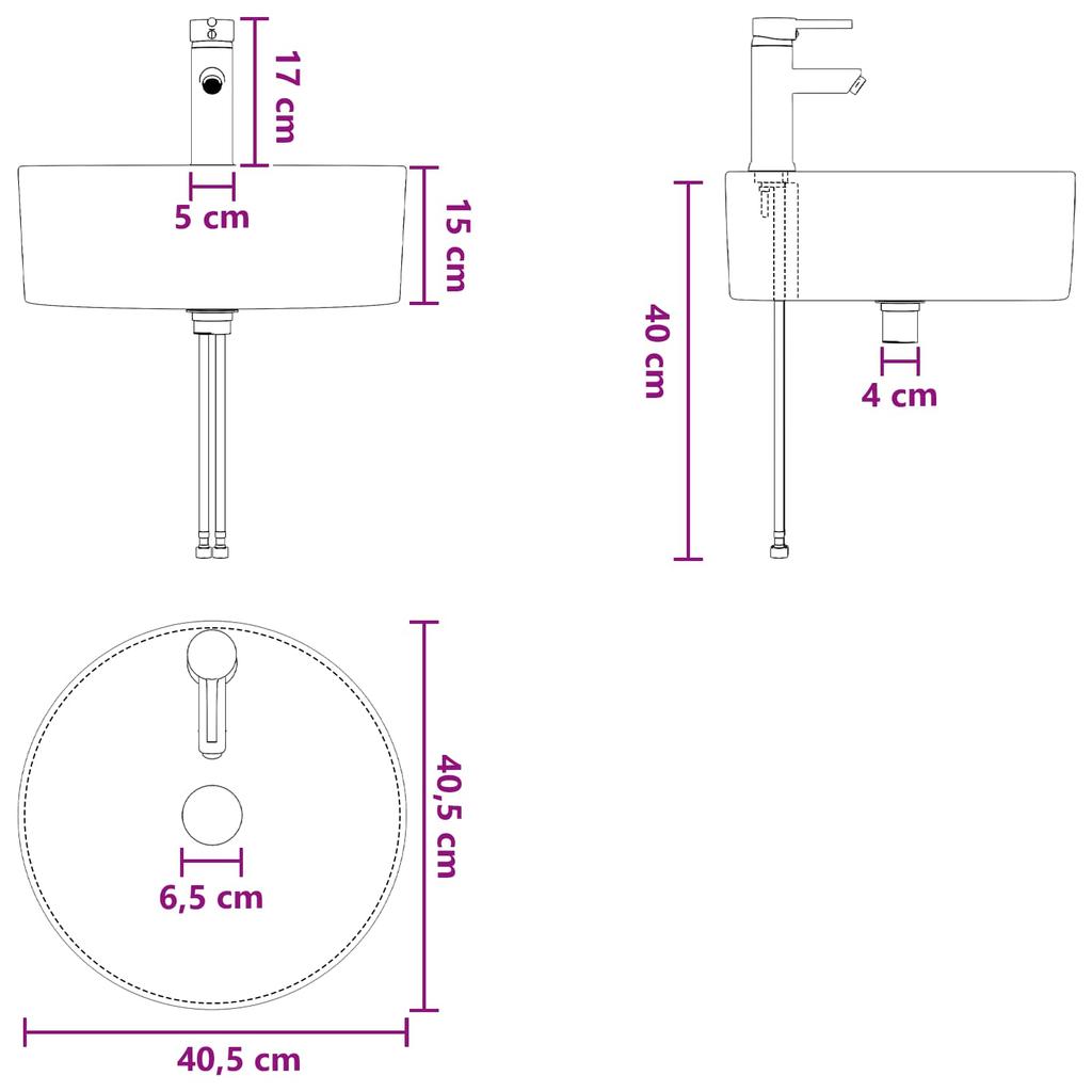 Wall Mounted Washstand In Black Oak 49.5 X 44.5 X 65 Cm