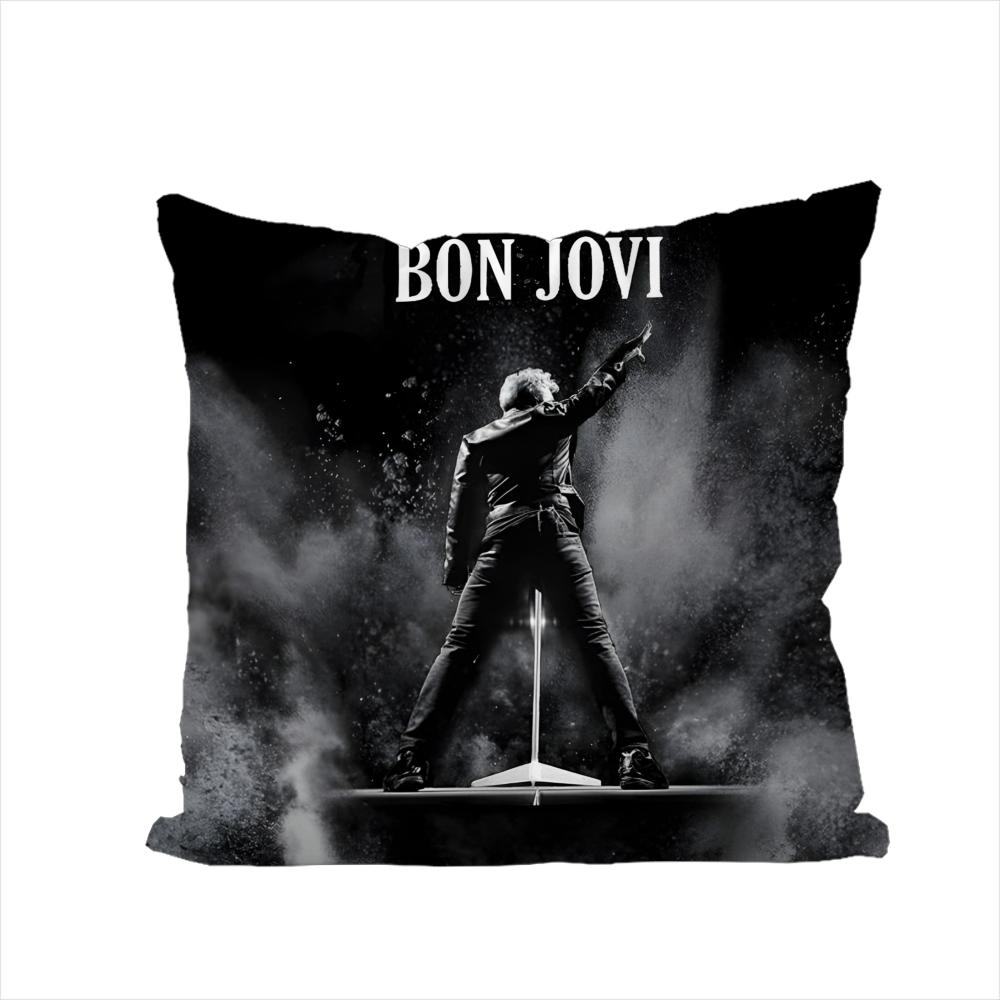 Band BBon JJovi Pillow Case For Car Sofa Decorative Home Doublesided Print Plush Square Throw Pillow Cushion Cover