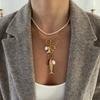 Youthway Natural Pearl Charm Pendant Necklace For Diy Matching Ocean Style Stainless Steel Golden Collar Summer Handmade Jewelry