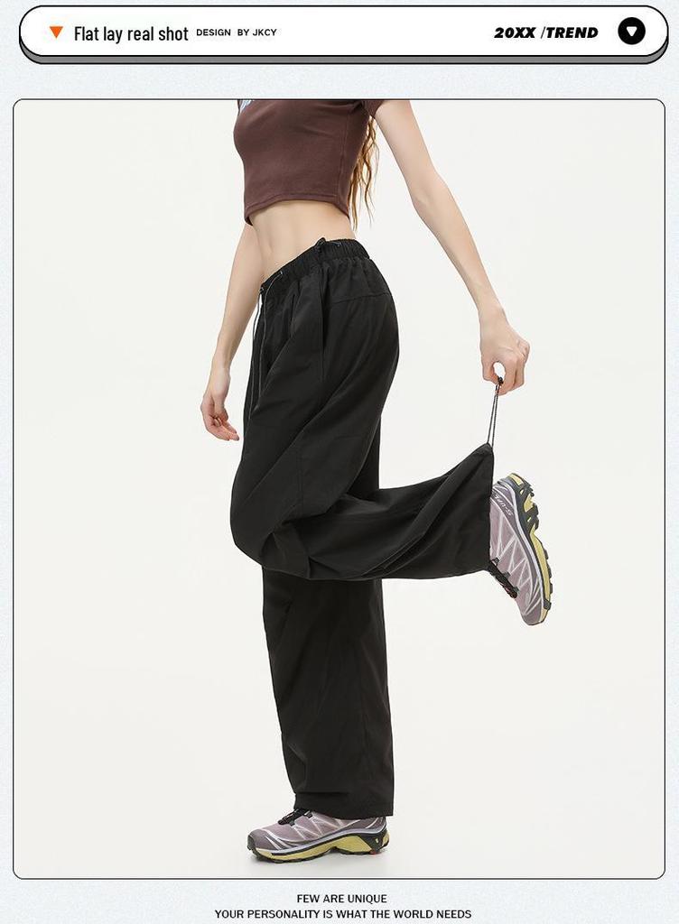 Jack Chuan Yang Women's Windproof Elastic Waist Tapered Hiking Pants - Spring/Autumn Casual Paratrooper Style