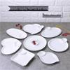 10-inch White Ceramic Square Dumpling Plate with Vinegar Dish