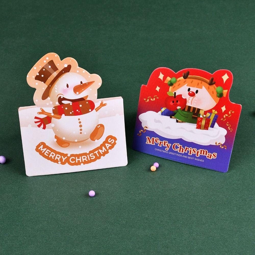 10pcs Invitation Merry Christmas Greeting Cards Handwriting Blank Paper Cards Invitation for Guest