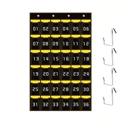 Non-Woven Fabric Numbered Pockets Better Load-Bearing with Hooks Phone Wall Pouch Wall Mount Mobilephone Storage Bag Calculator