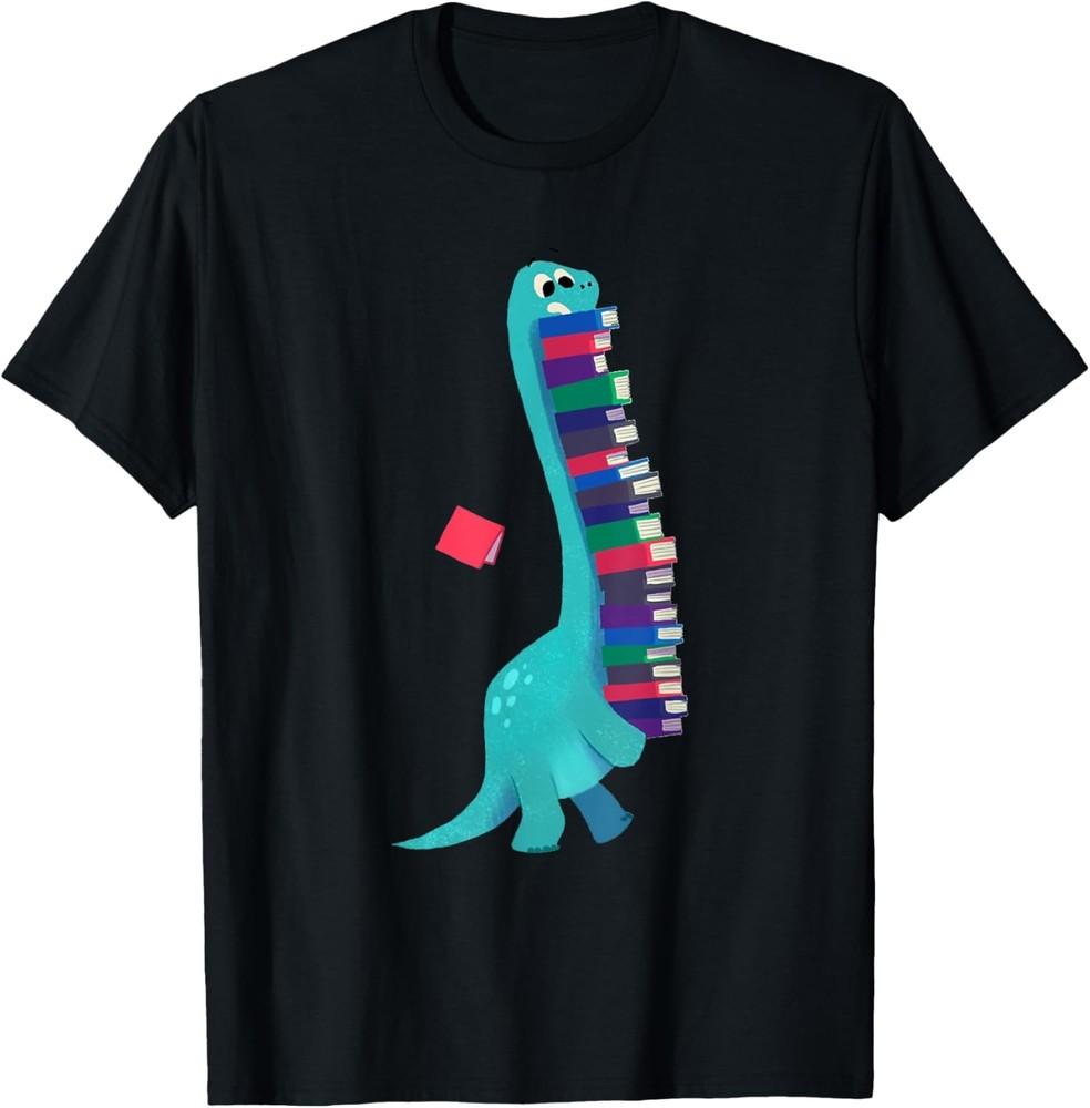 Cute Dinosaur Book Reading T-Shirt Unisex T-Shirt L