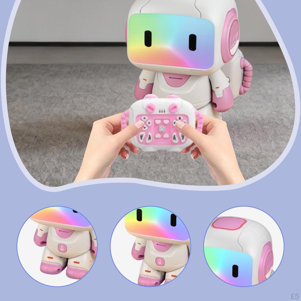 Kids Remote Control Robot Toy Birthday Gift 3 Volume Adjustment Walking Singing with Light and Music
