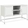 VidaXL Meuble TV blanc 100,5x39x60,5 cm acier, support TV, buffet TV, meuble multimédia, banc TV, armoire hifi, centre de 846517