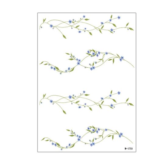 Jijijing 1 Sheet Colorful Flower Tattoo Stickers, Waterproof Temporary Fake Arm Chest Shoulder Tattoos for Women